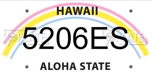 5206ES Hawaii License Plate