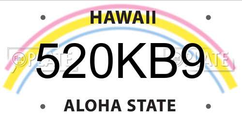 520KB9 Hawaii License Plate