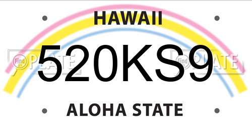 520KS9 Hawaii License Plate