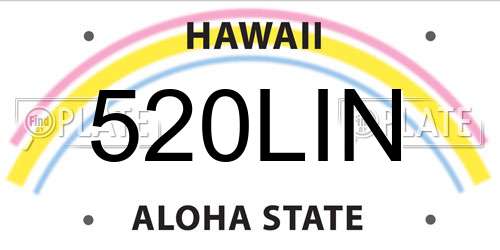 520LIN Hawaii License Plate