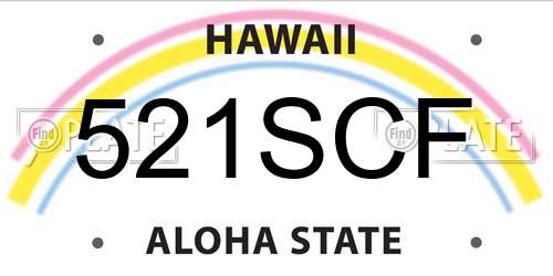 521SCF Hawaii License Plate