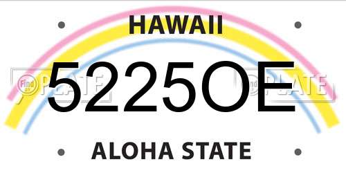 5225OE Hawaii License Plate