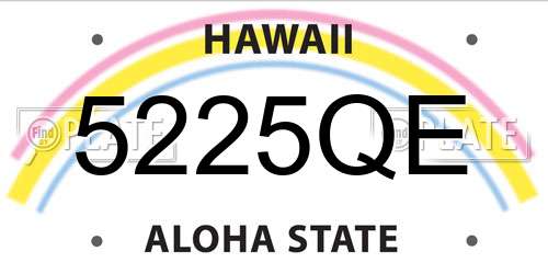 5225QE Hawaii License Plate