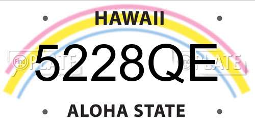 5228QE Hawaii License Plate