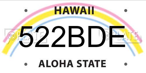 522BDE Hawaii License Plate