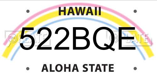 522BQE Hawaii License Plate