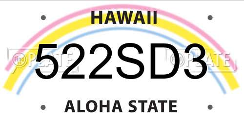 522SD3 Hawaii License Plate