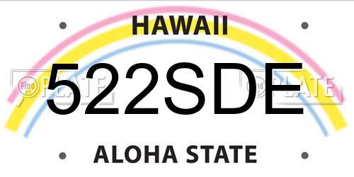 522SDE Hawaii License Plate