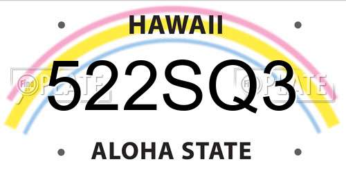 522SQ3 Hawaii License Plate