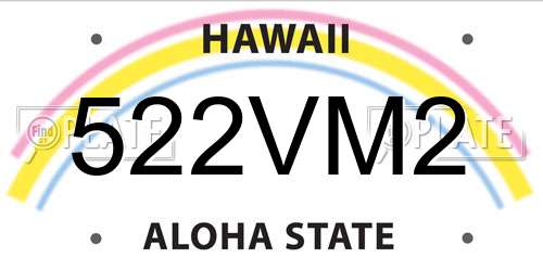 522VM2 Hawaii License Plate
