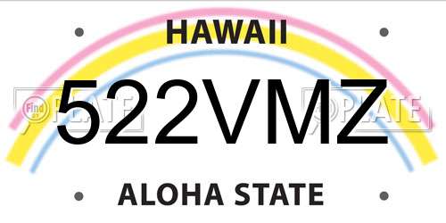 522VMZ Hawaii License Plate
