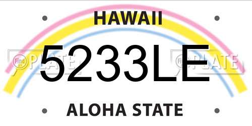 5233LE Hawaii License Plate