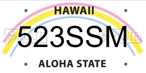 523SSM Hawaii License Plate
