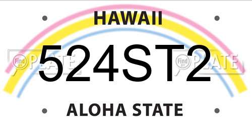 524ST2 Hawaii License Plate