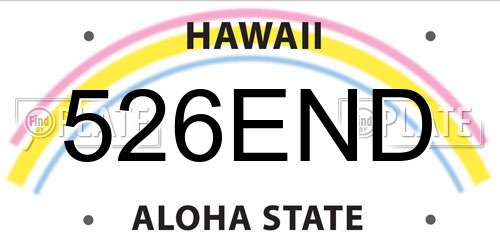 526END Hawaii License Plate