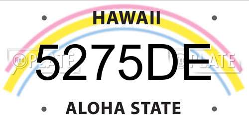 5275DE Hawaii License Plate