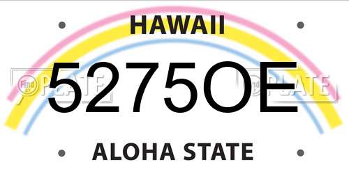 5275OE Hawaii License Plate
