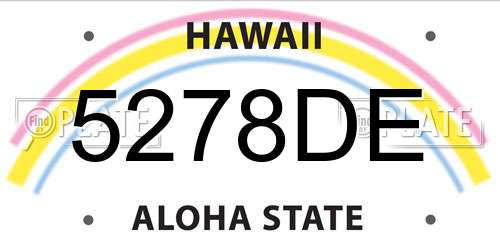 5278DE Hawaii License Plate