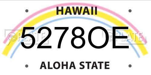 5278OE Hawaii License Plate