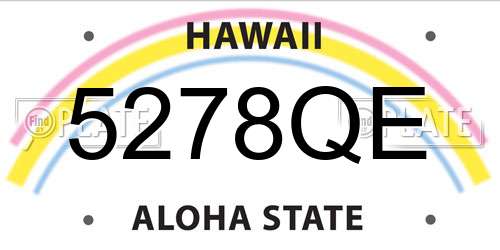 5278QE Hawaii License Plate