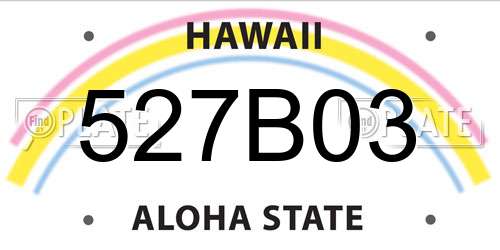 527B03 Hawaii License Plate
