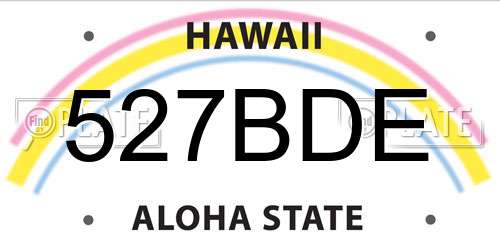 527BDE Hawaii License Plate