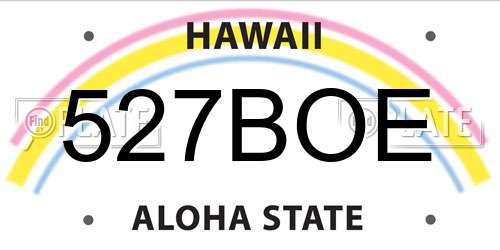 527BOE Hawaii License Plate