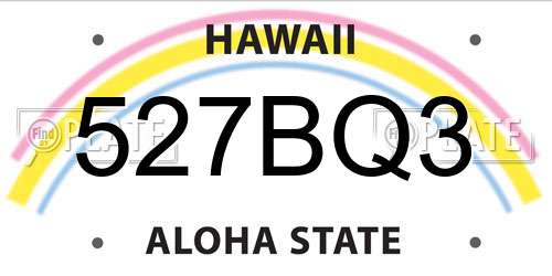 527BQ3 Hawaii License Plate