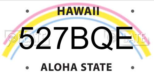 527BQE Hawaii License Plate