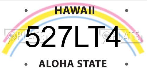 527LT4 Hawaii License Plate