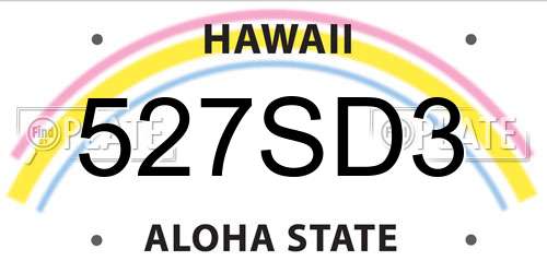 527SD3 Hawaii License Plate