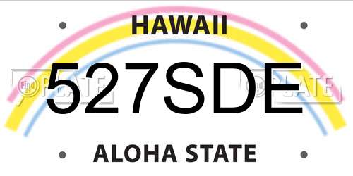 527SDE Hawaii License Plate
