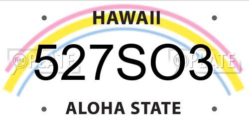 527SO3 Hawaii License Plate
