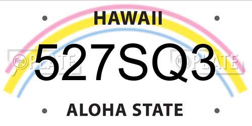 527SQ3 Hawaii License Plate