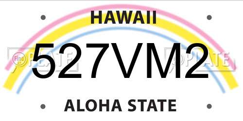 527VM2 Hawaii License Plate