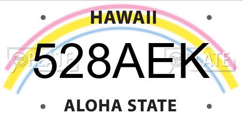528AEK Hawaii License Plate