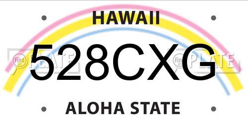 528CXG Hawaii License Plate