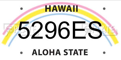 5296ES Hawaii License Plate