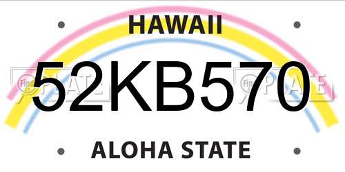 52KB570 Hawaii License Plate