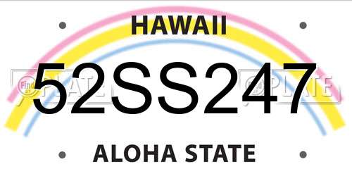 52SS247 Hawaii License Plate