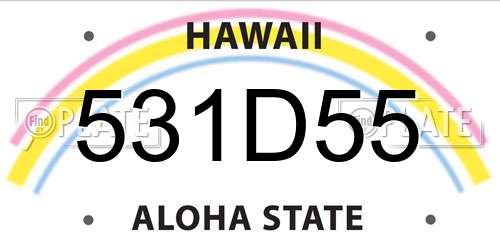 531D55 Hawaii License Plate