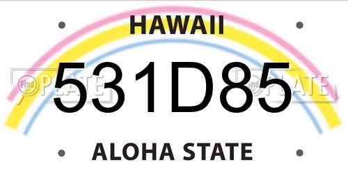 531D85 Hawaii License Plate