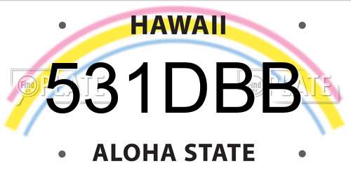 531DBB Hawaii License Plate