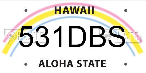531DBS Hawaii License Plate