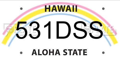 531DSS Hawaii License Plate