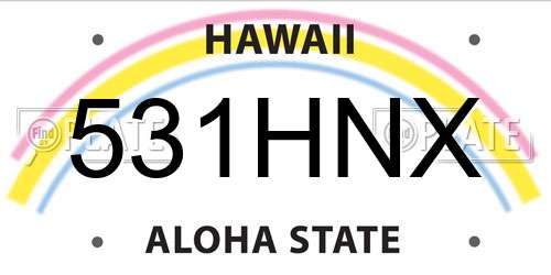 531HNX Hawaii License Plate