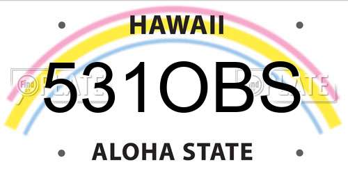 531OBS Hawaii License Plate