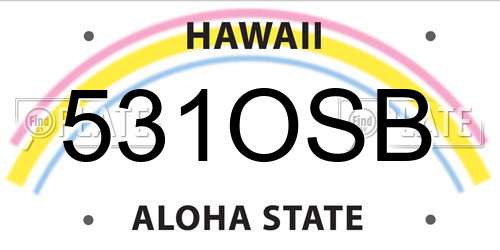 531OSB Hawaii License Plate