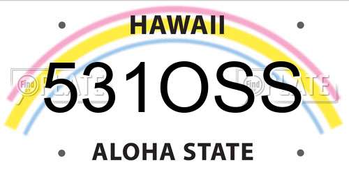 531OSS Hawaii License Plate