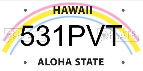 531PVT Hawaii License Plate